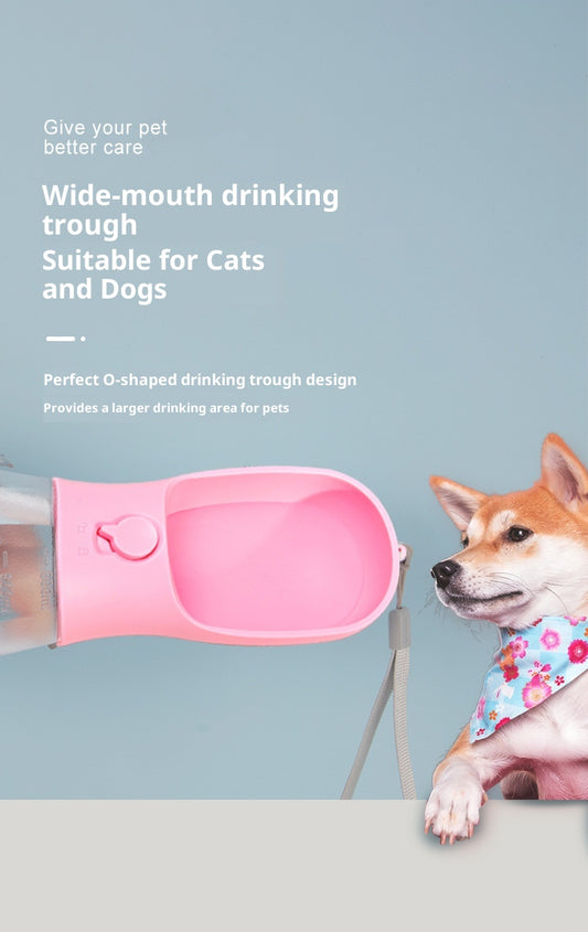 Portable Dog Water Bottle with Waste Bag Dispenser (600ml)